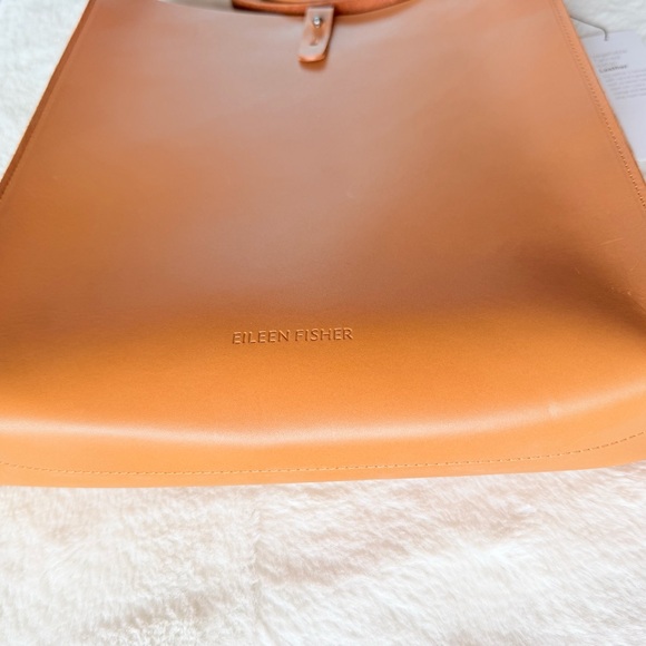 Eileen Fisher Vegetable Tanned Italian Leather Crossbody Tote Bag - Picture 12 of 15